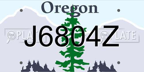 J6804Z Oregon License Plate
