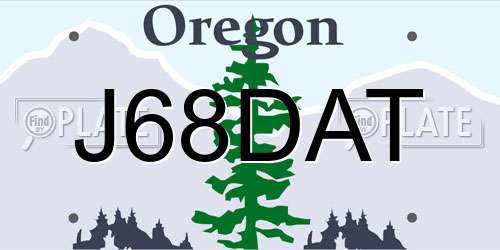 J68DAT Oregon License Plate