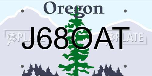 J68OAT Oregon License Plate