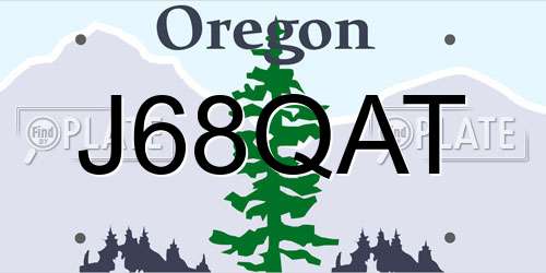 J68QAT Oregon License Plate