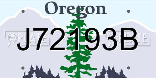 J72193B Oregon License Plate