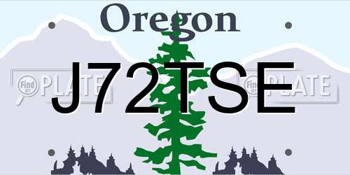 J72TSE Oregon License Plate