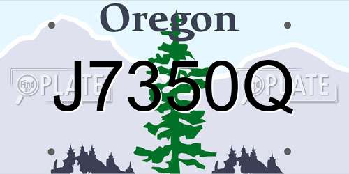 J7350Q Oregon License Plate