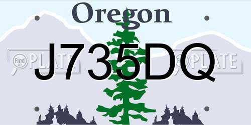 J735DQ Oregon License Plate