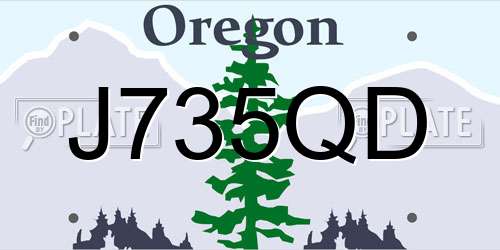J735QD Oregon License Plate