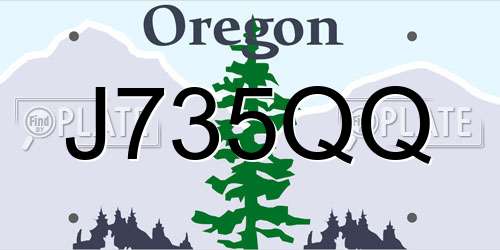 J735QQ Oregon License Plate