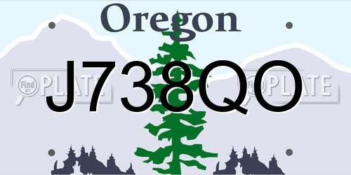 J738QO Oregon License Plate