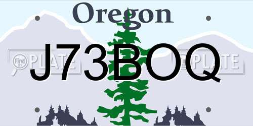 J73BOQ Oregon License Plate