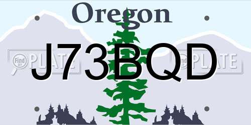 J73BQD Oregon License Plate