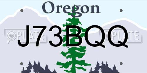 J73BQQ Oregon License Plate