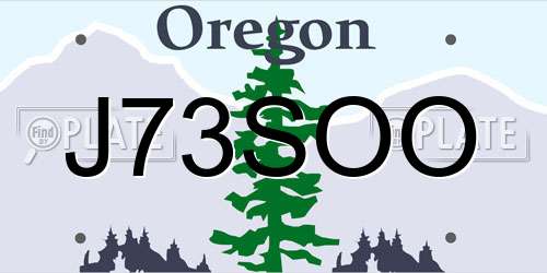 J73SOO Oregon License Plate
