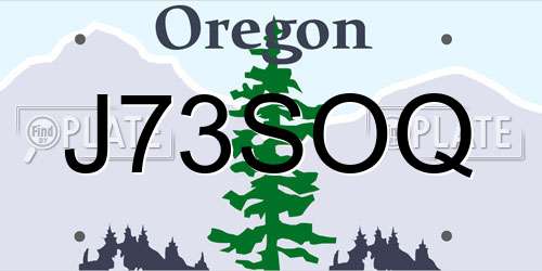J73SOQ Oregon License Plate