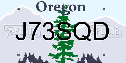 J73SQD Oregon License Plate