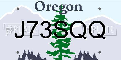 J73SQQ Oregon License Plate