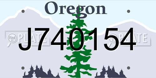 J740154 Oregon License Plate