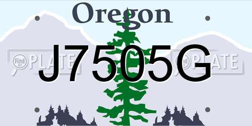 J7505G Oregon License Plate
