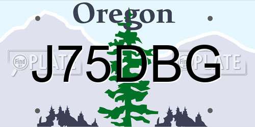 J75DBG Oregon License Plate