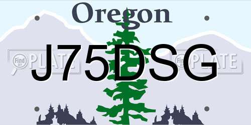 J75DSG Oregon License Plate