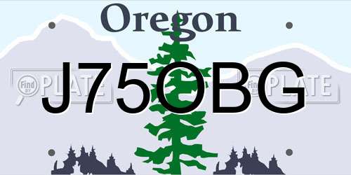 J75OBG Oregon License Plate