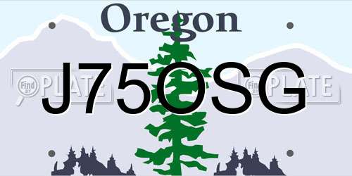 J75OSG Oregon License Plate
