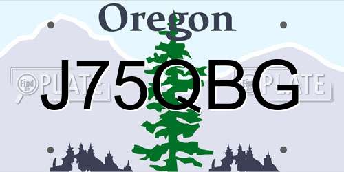 J75QBG Oregon License Plate