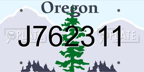 J762311 Oregon License Plate