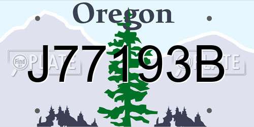 J77193B Oregon License Plate