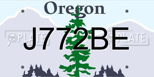 J772BE Oregon License Plate