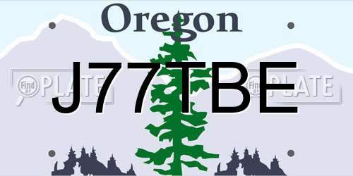 J77TBE Oregon License Plate