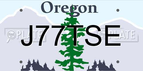 J77TSE Oregon License Plate