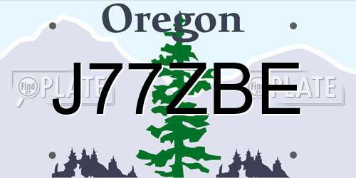 J77ZBE Oregon License Plate