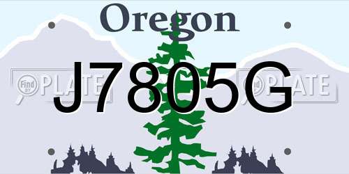 J7805G Oregon License Plate