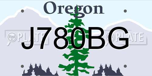 J780BG Oregon License Plate