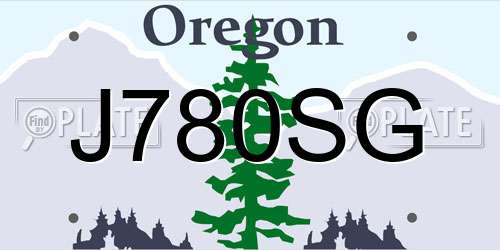 J780SG Oregon License Plate