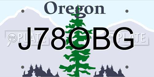 J78OBG Oregon License Plate
