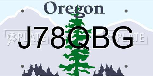 J78QBG Oregon License Plate