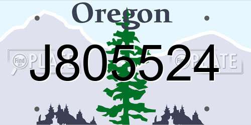 J805524 Oregon License Plate