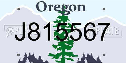 J815567 Oregon License Plate