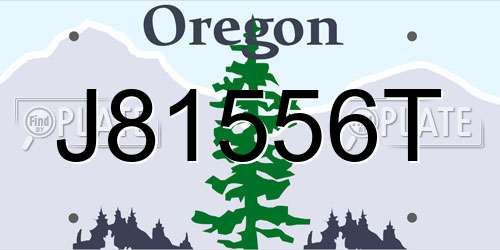 J81556T Oregon License Plate