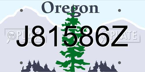 J81586Z Oregon License Plate