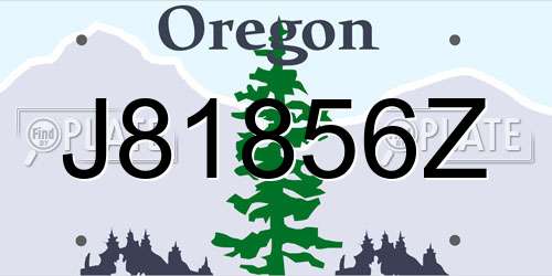 J81856Z Oregon License Plate