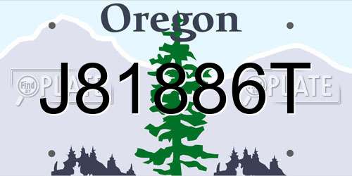 J81886T Oregon License Plate