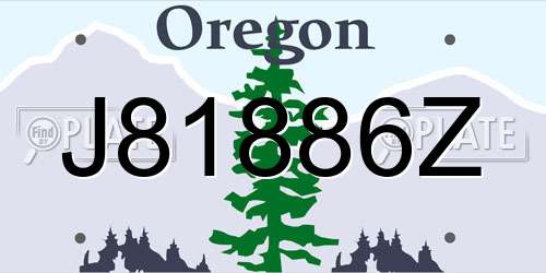 J81886Z Oregon License Plate
