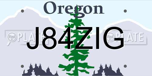 J84ZIG Oregon License Plate
