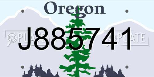 J885741 Oregon License Plate