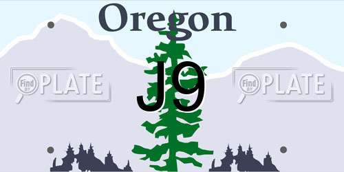 J9 Oregon License Plate