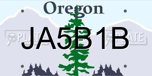 JA5B1B Oregon License Plate