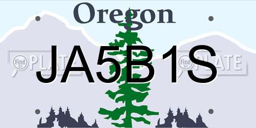JA5B1S Oregon License Plate