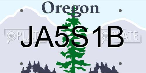 JA5S1B Oregon License Plate