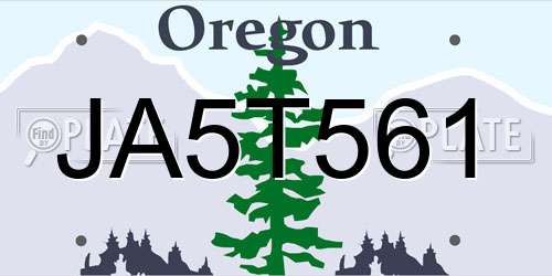 JA5T561 Oregon License Plate